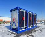 Мобільна сонячна електростанція в синьому контейнері для промисловості